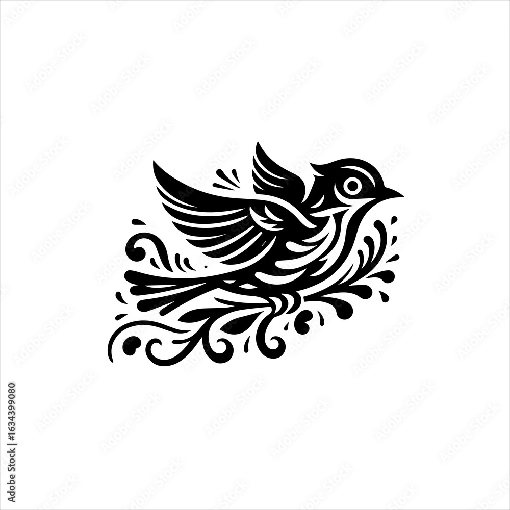 Obraz premium Stylized bird in flight