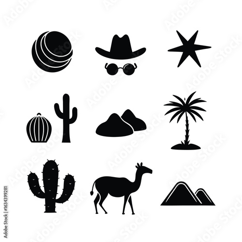 illustration of desert vector element sets