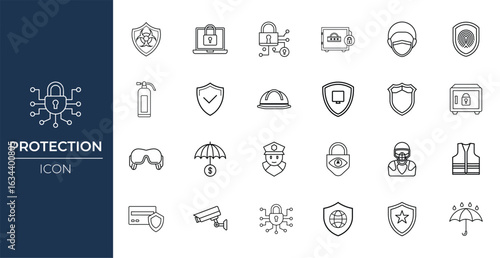 Protection Icon for Safety and Security Concepts, Security Icon for Privacy and Risk Management