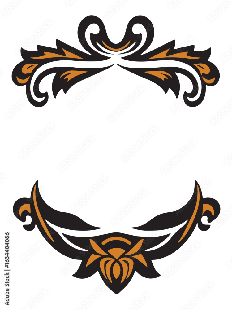 Fototapeta premium The Organic Flow Vector Decorative Ornamental Frames