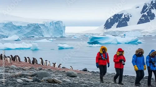 Antarctic Penguin Tour with Icebergs.