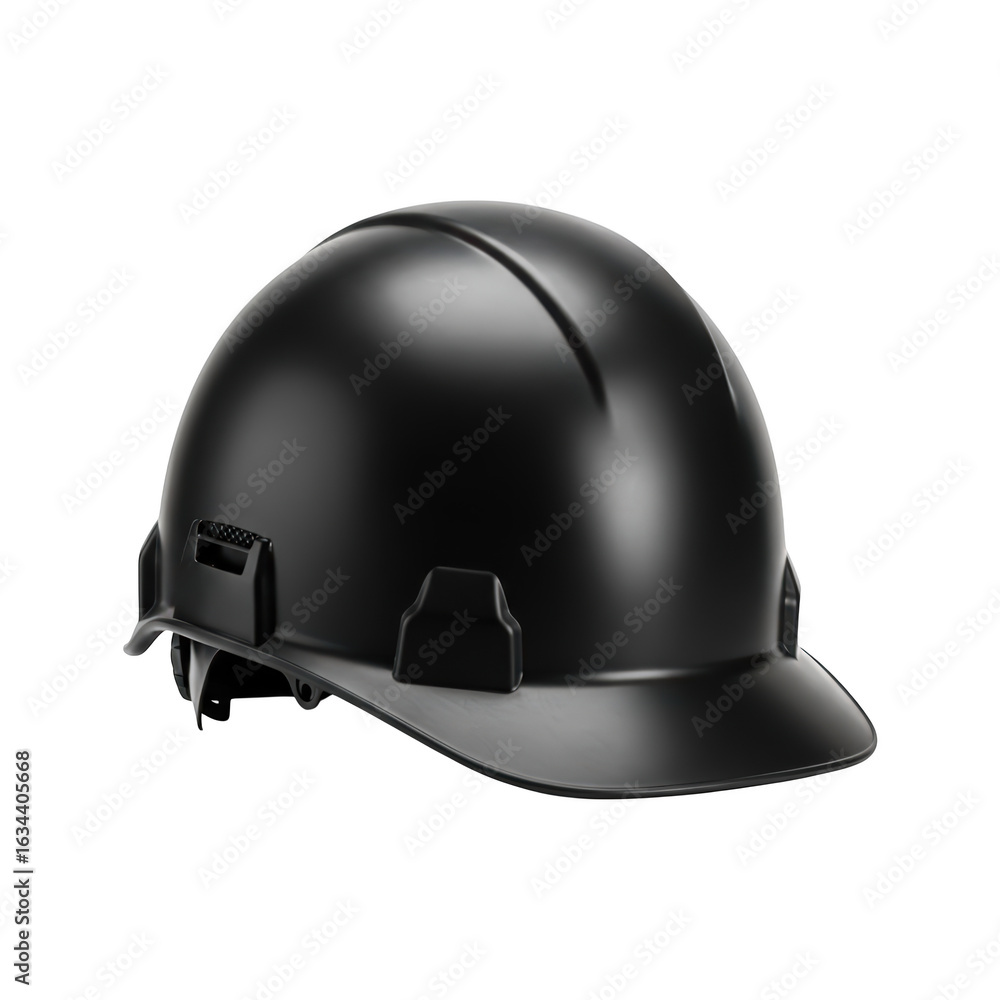 Fototapeta premium Black Construction Helmet isolated On White Background