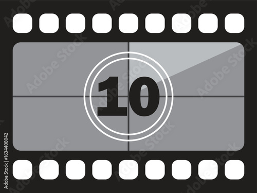 Countdown to Anticipation: A cinematic countdown sequence, with the number 10 displayed prominently, evokes the excitement of a film's opening or a moment of suspense.