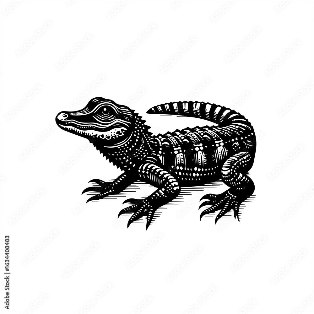 Fototapeta premium A detailed alligator drawing