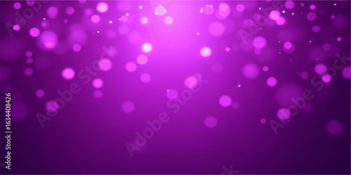 Abstract purple bokeh background with glowing lights and festive sparkle effects
