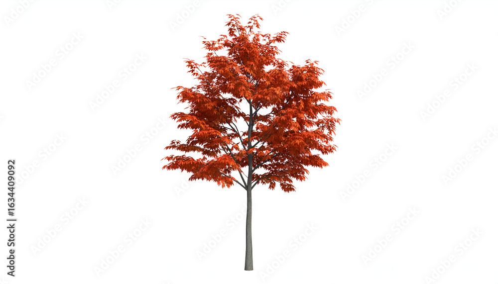 Fototapeta premium Autumn Maple Tree with White Background.