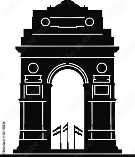 Vector Illustration of India Gate in New Delhi