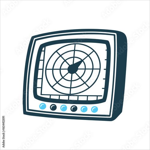 Retro Radar Screen: Detection and Surveillance: Intrusion Detection A radar screen with a blinking dot