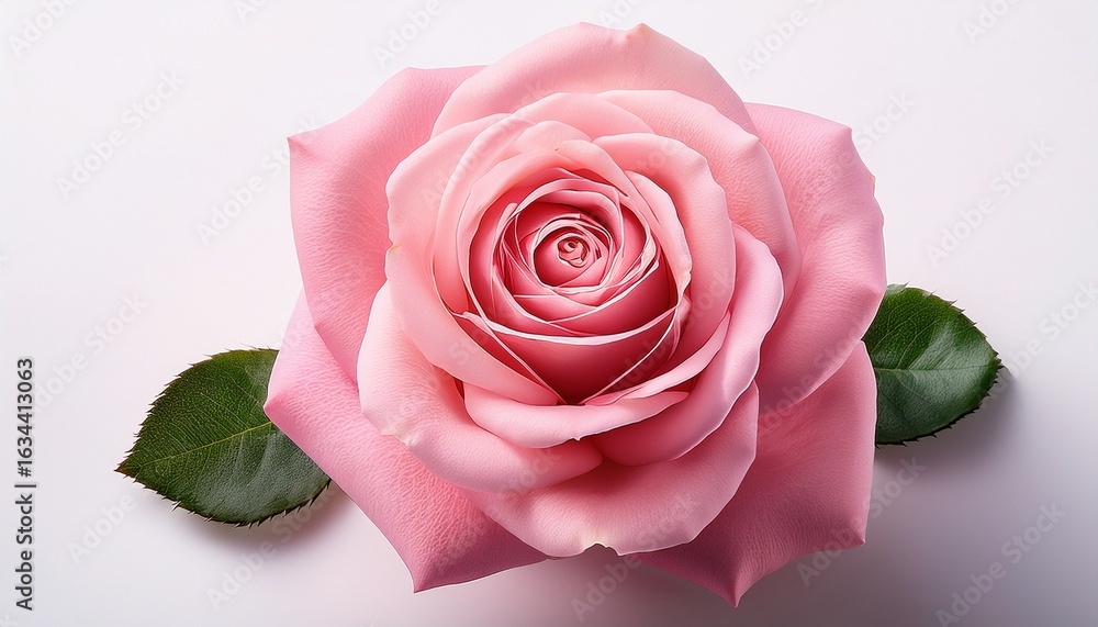 Fototapeta premium a beautiful pink rose blossom with delicate petals isolated on a white background showcasing its natural beauty