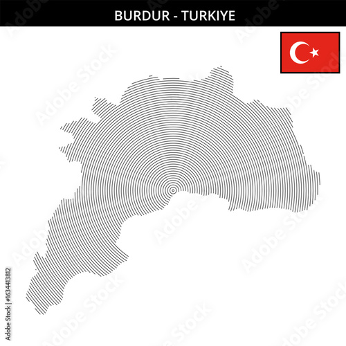 Burdur unique geography with vibrant Turkey flag
