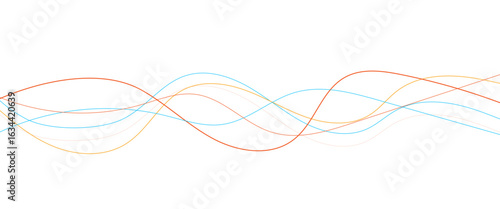 style abstract wave thin curved lines graphic for design