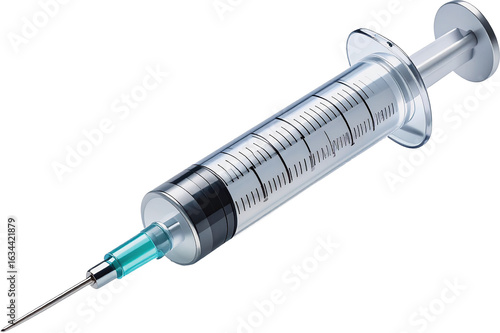 3D Vaccine Syringe Render with Transparent Background