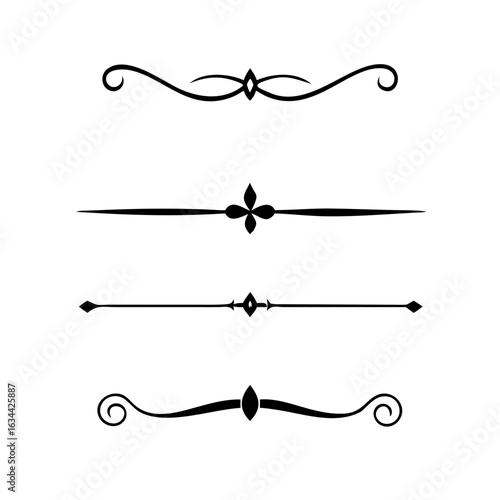 Wedding decorative elements. Divider ornament, borders, vintage line separators. Hand drawn vector illustration isolated on white background.gold ornament decorate frame border pattern Thai art	