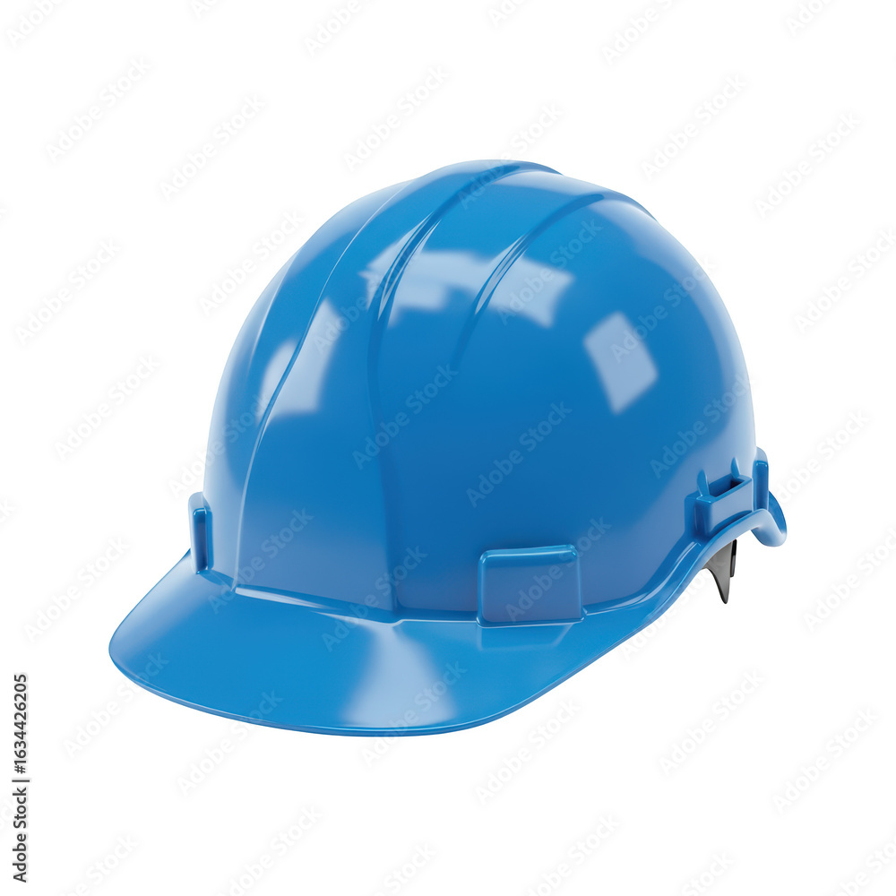 Fototapeta premium Blue Construction Helmet isolated On White Background
