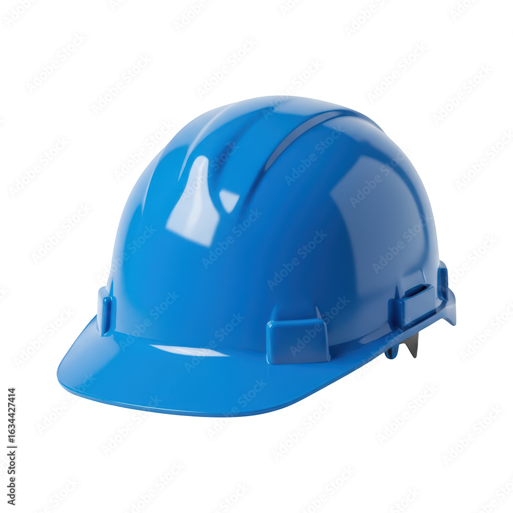 Fototapeta premium Blue Construction Helmet isolated On White Background