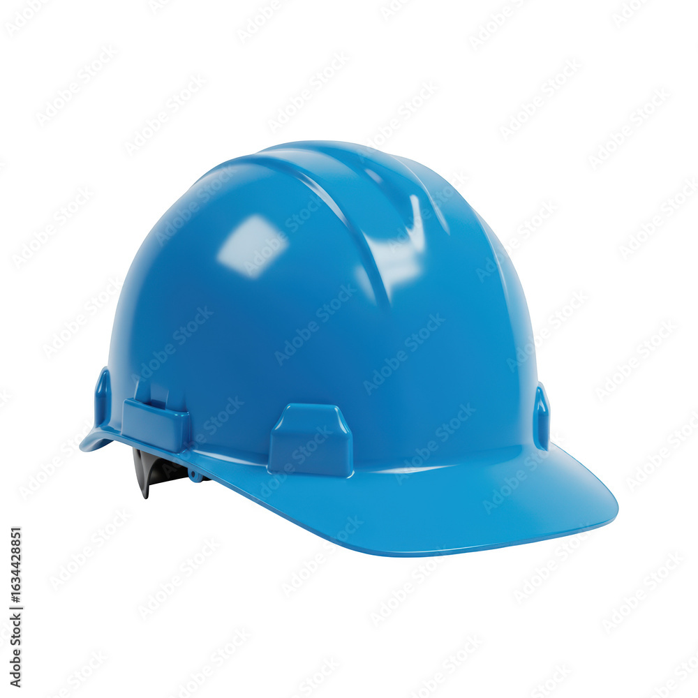 Blue Construction Helmet isolated On White Background Blue Construction Helmet isolated On White Background