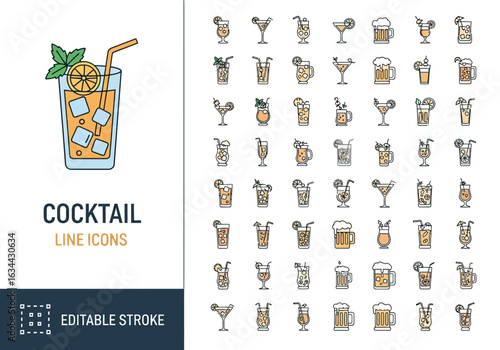 Beach and summer vacation line icon set. A comprehensive collection of symbols for travel, seaside holidays, and tropical life.