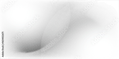 Abstract halftone background with wavy surface made of gray dots on white modern dots background modern