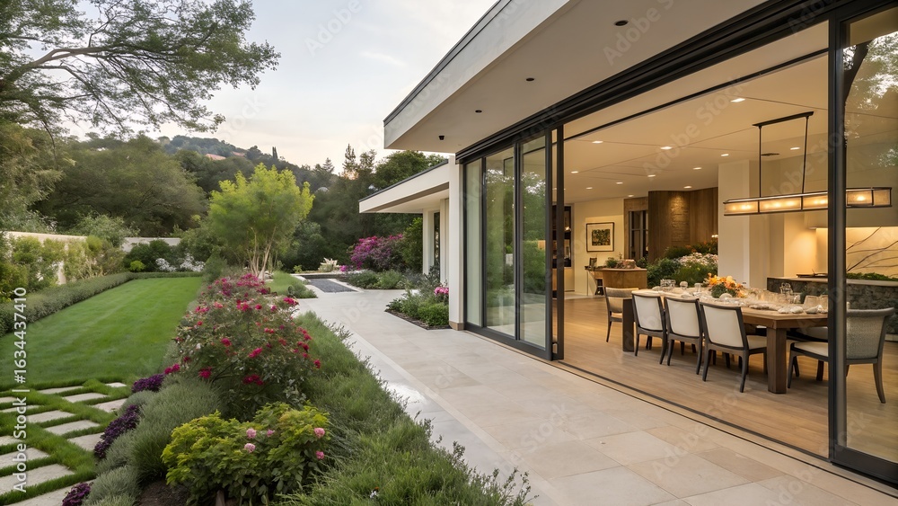 Obraz premium view of luxurious modern house exterior