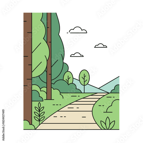 Secluded Road in a Lush Forest