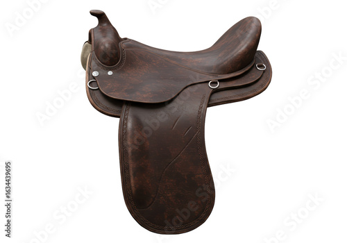 Isolated Leather Saddle Seat Western Horseback