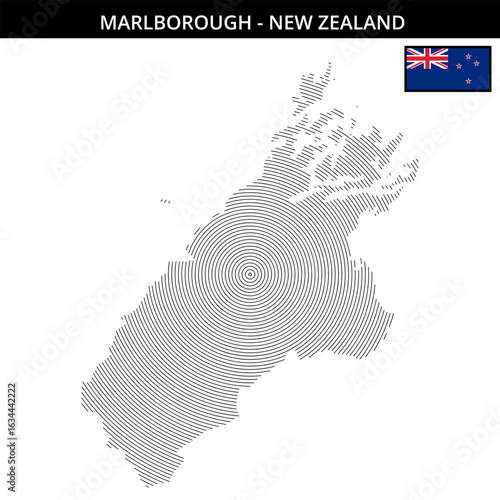 Marlborough New Zealand with city map outlines