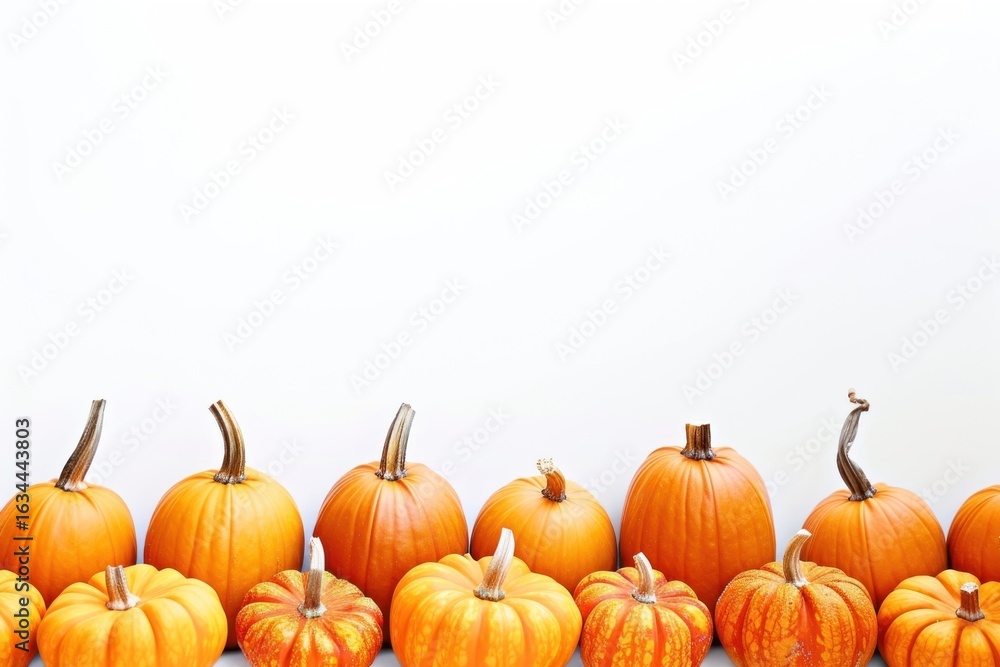 Obraz premium Pumpkins border backgrounds vegetable squash.