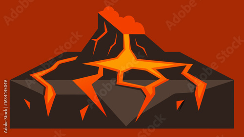 lava cracks molten lighting volcano podium art