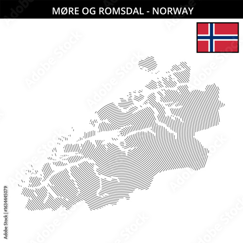 More og Romsdal with geographical city maps and its flag