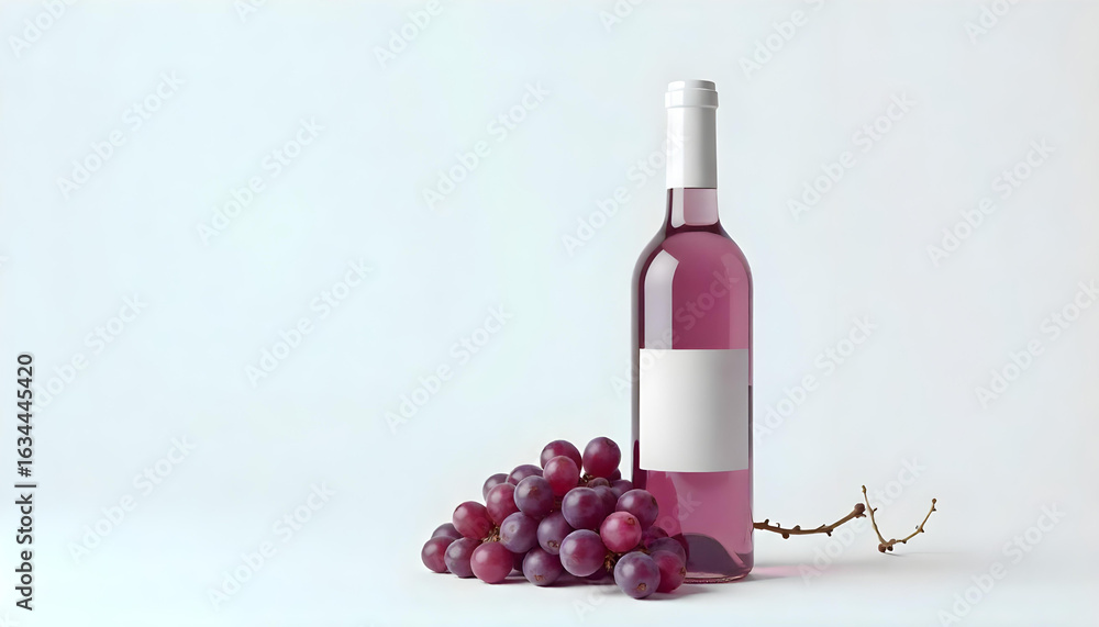 Obraz premium red wine bottle isolated on white backgrond