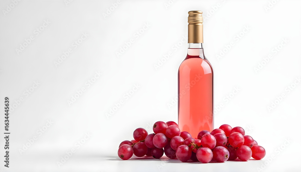 Obraz premium red wine bottle isolated on white backgrond