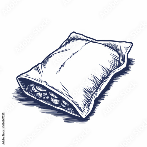 Biodegradable lunch wrap with delicious snacks inside on white background. Eco-friendly lunch wrap filled with fresh food and healthy treats ready for consumption.