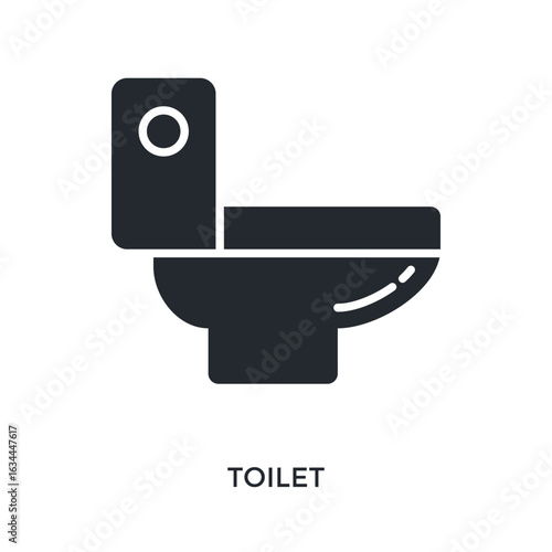 Toilet Icon Glyph Style. Vector Illustration For Graphic Design