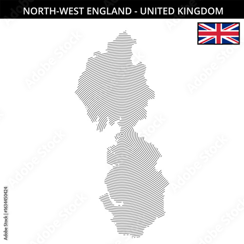 Maps of North-West England showcasing geographical details and symbols
