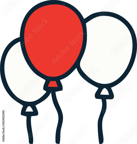 red and white colorful balloons