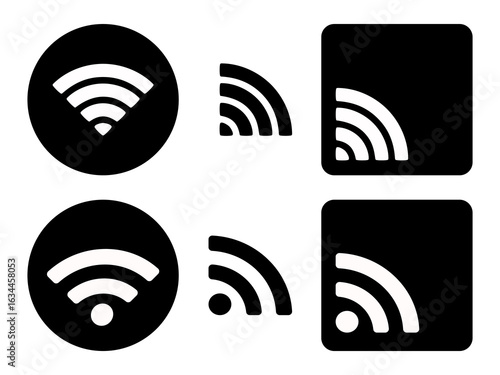 Wireless and Wi-Fi icon set for app, ui and website. Vector  illustration. 