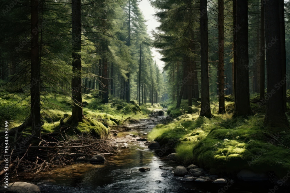 Obraz premium Wilderness forest woodland outdoors.