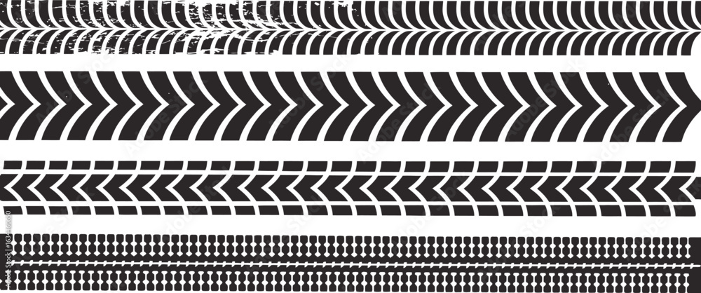 Frame made of tire tracks vector on white background