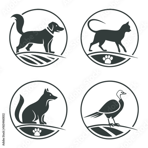 Professional Icon of Dog, cate, fox with vector.eps