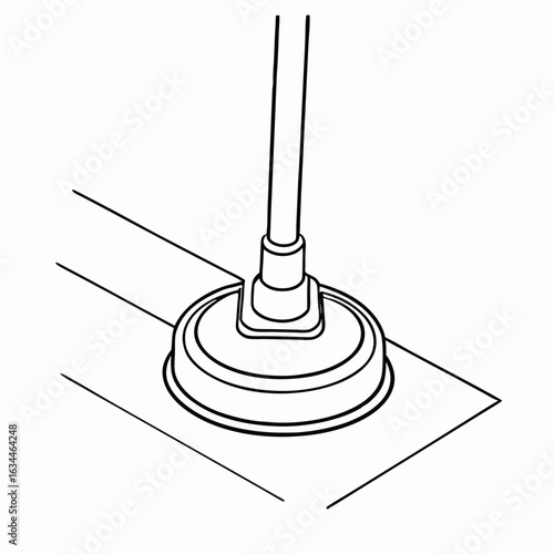 Floor buffer machine icon for cleaning and maintenance services with copy space for household chore day; efficient cleaning