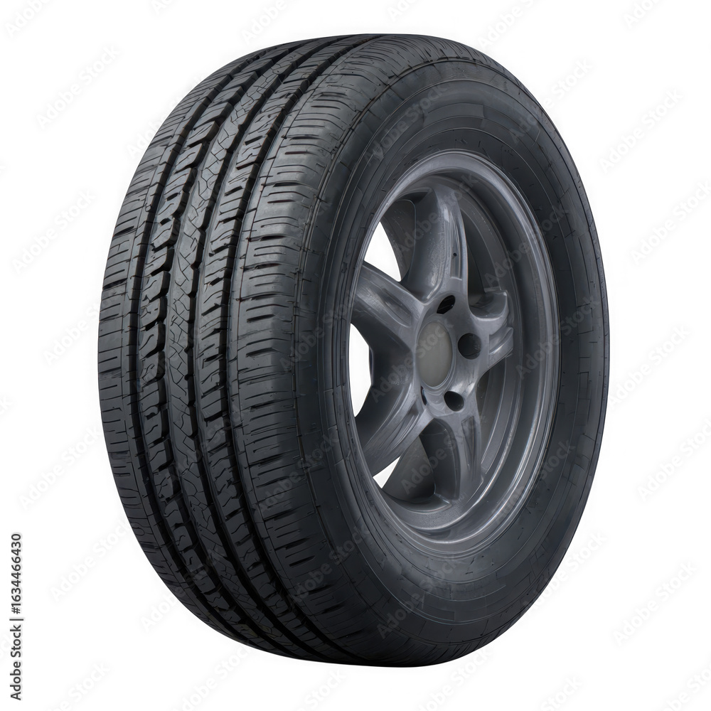 Obraz premium Automotive tire and wheel isolated on transparent background