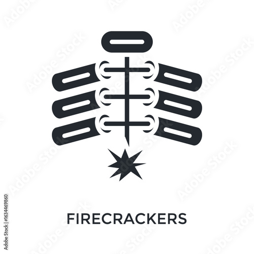 Firecrackers Icon Glyph Style. Vector Illustration For Graphic Design