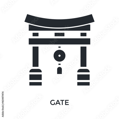 Gate Icon Glyph Style. Vector Illustration For Graphic Design