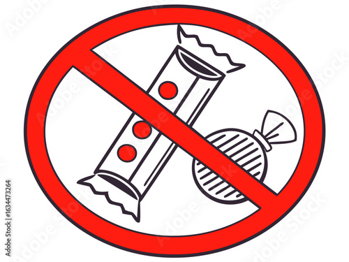 No candy symbol isolated on white background