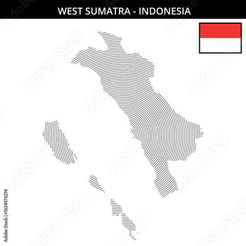 West Sumatra with its unique geographical map outline