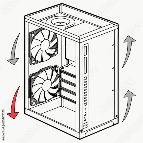Computer Case Cooling System Diagram