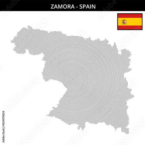 Zamora Spain with its circular map design and flag