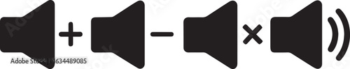 Audio Adjustment Icons Depict Volume Control Options for Sound Output and Multimedia Settings Enhancement