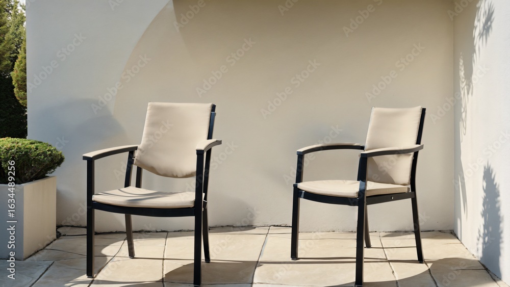 Obraz premium Stylish Patio Chairs in Sunlight