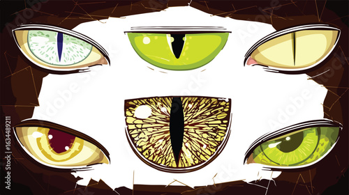 Colorful animal eyes graphic design